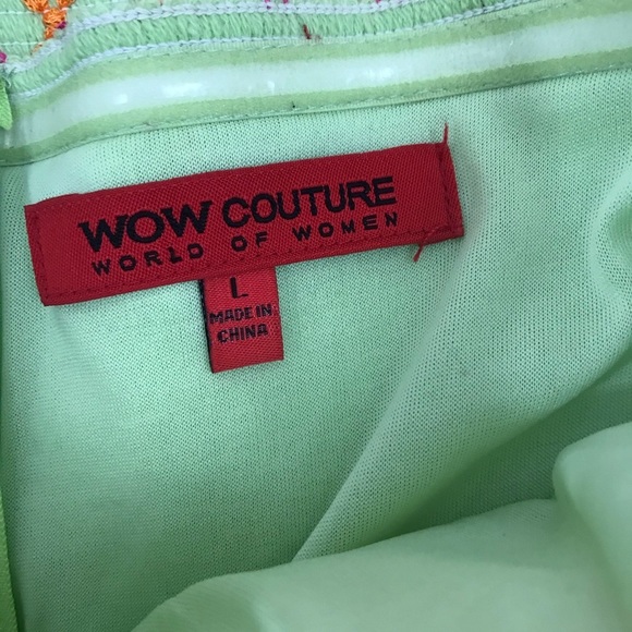 WOW Couture Multicolor Strapless Mini Summer Sun Dress - Women’s Size L - Picture 7 of 10